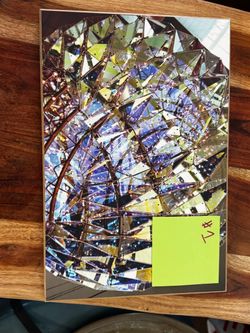 John Haun Abstract Geometric Photography Print Framed Blue Gold 8x12