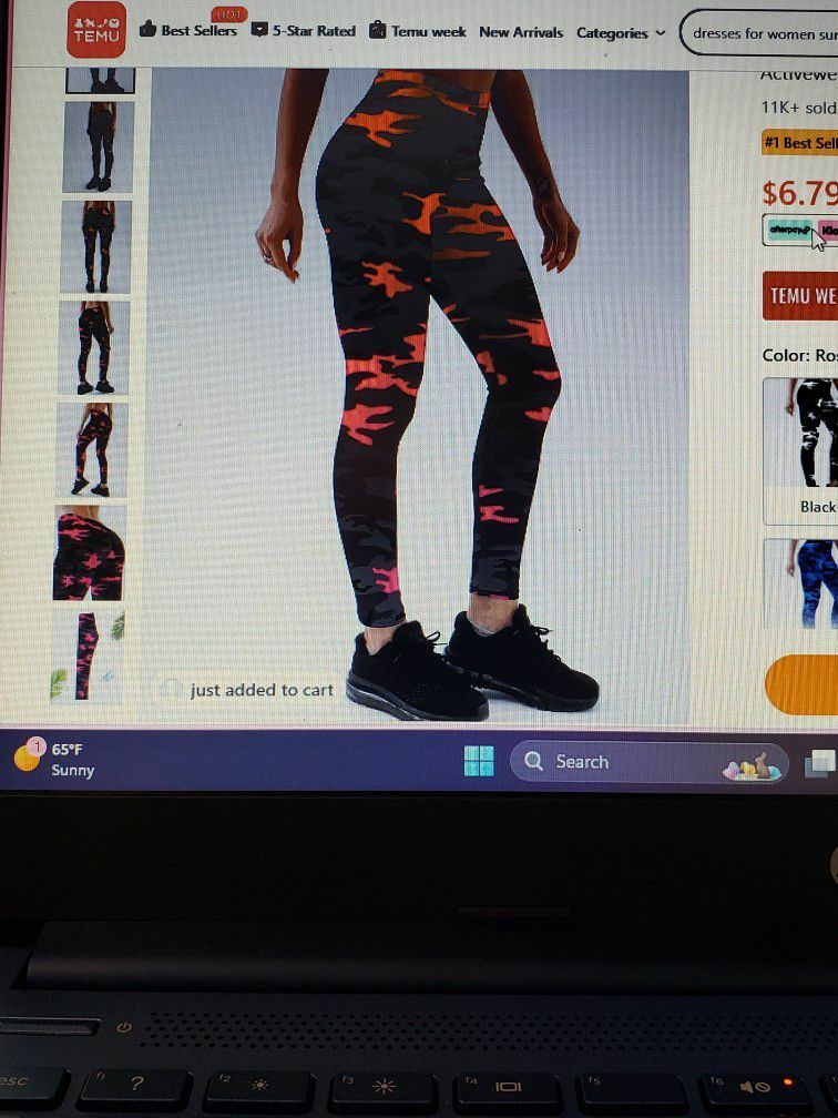 Size Medium. Very Stretchy. Pink & Black Camo Leggings