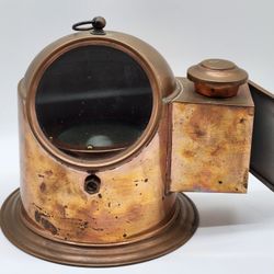 Binnacle Boat Oil Lamp Brass Nautical Ship Gimbal Compass