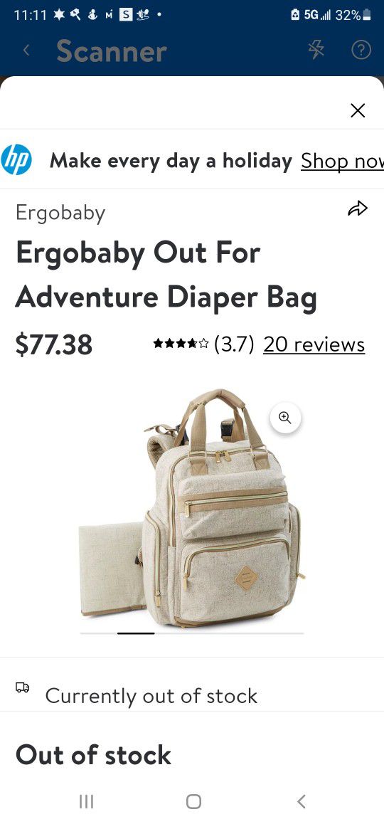 Ergobaby Out For Adventure Diaper Bag 
