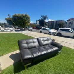 Black Leather Futon