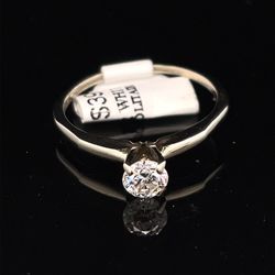14KT White Gold Diamond Solitaire Ring 1.42g .3CTW Size 6 I-798