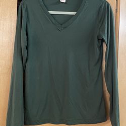 Animal Den Women's Long Sleeve Moisture Wicking Athletic Shirt Small Forest Green