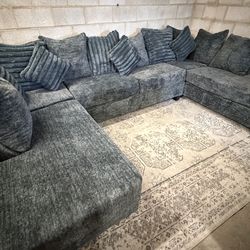 🔥 411 Charcoal Double-Chaise Sectional — Only $1649! 🔥