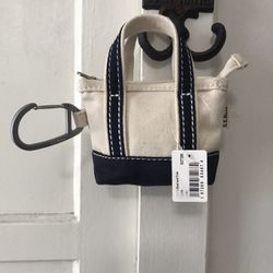 NWT L.L.Bean Mini Canvas Tote Keychain 🔑 