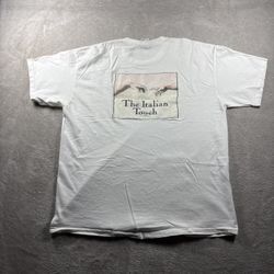 Vintage The Michelangelo New York The Italian Touch Art Mens XL White T-Shirt#4A