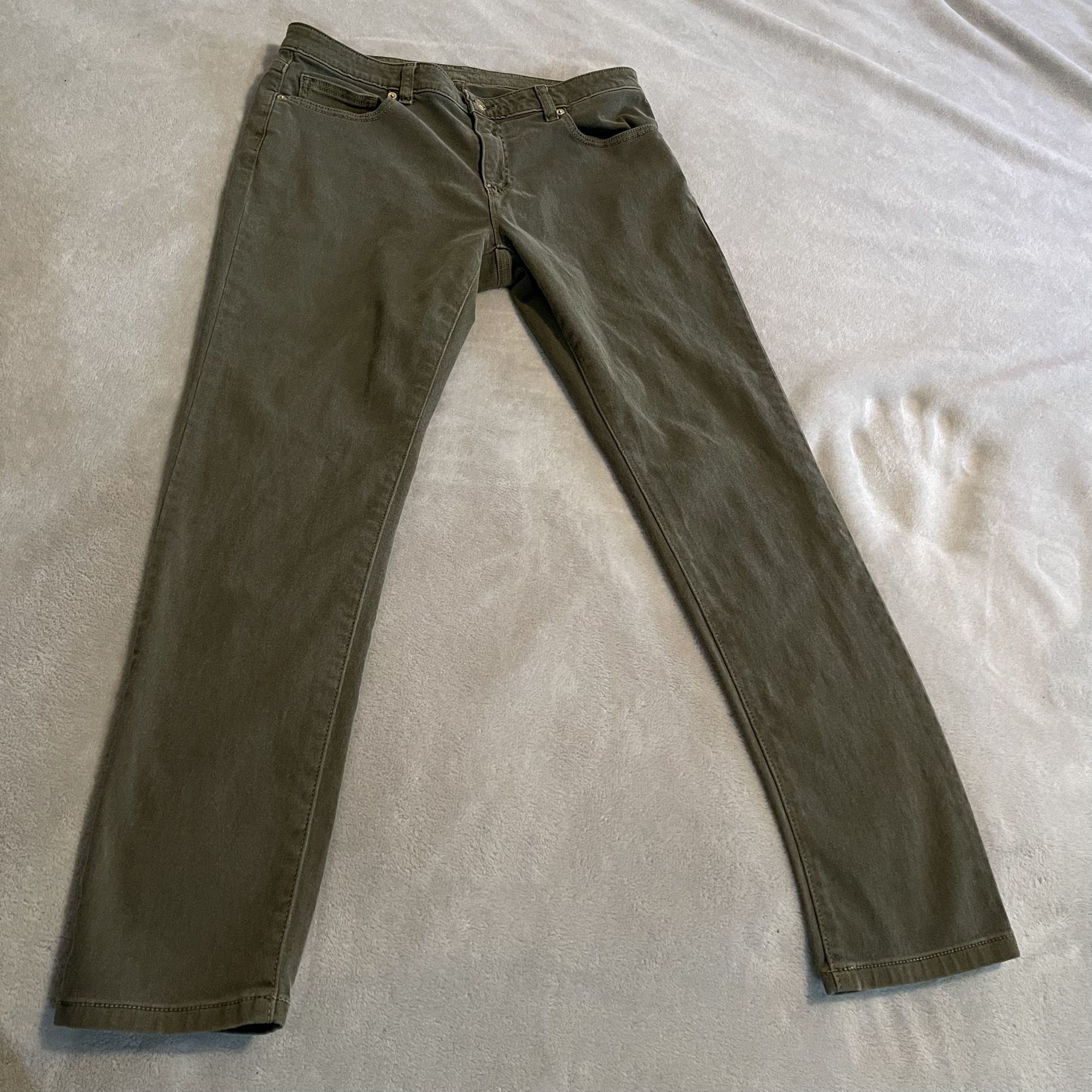 Michael Kors Jeans Women 12 Green Mid Rise Straight Leg Lightweight Solid Casual