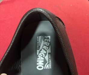 Salvatore Ferragamo Parigi Gancini Driver Loafers Brown Pebble Leather Men Size [Insert Size Here]