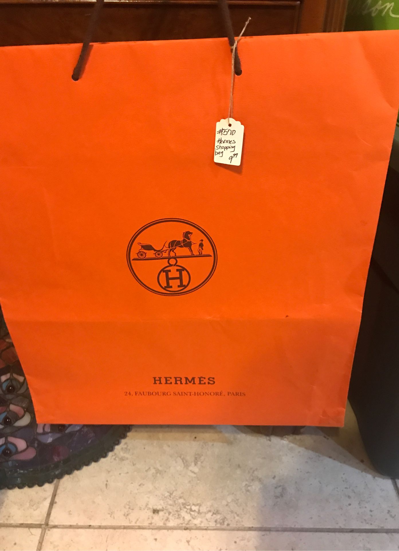 Hermès paper shopping bag large