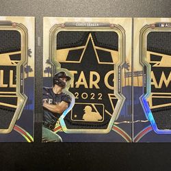 Corey Seager 1/1 2024 Topps Triple Threads - 2022 All-Star Game (Game/Event Worn) Jumbo Patch Book Card #ASGPB-CSE NM or Better Condition