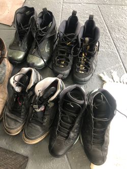 5 pairs of Jordans men’s sneakers. Nike. Construction boots all 12 sizzle