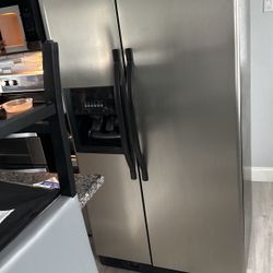 Stanley steel side-by-side refrigerator