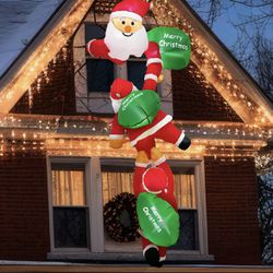 8FT Christmas Inflatable Climbing Santa Claus