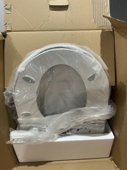 Electric Bidet Seat for Elongated Toilet with Remote Control in White