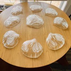 Holiday Frosted Glass Antique Plates $10 Set 