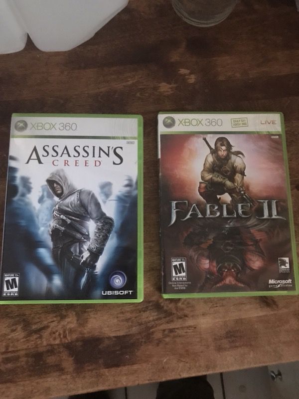 Xbox 360 assassins creed and fable 2