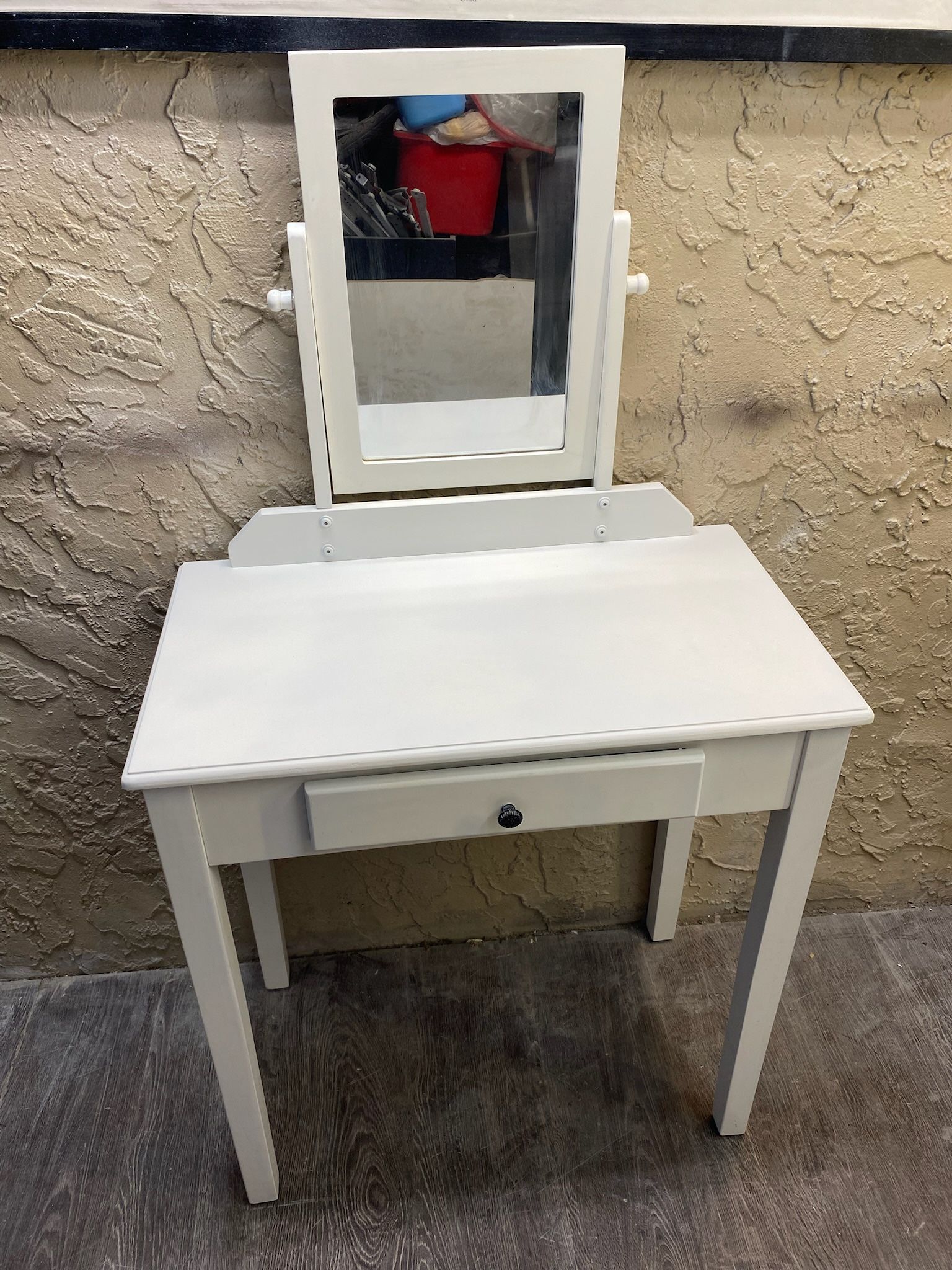 White Vanity Makeup Table with Mirror - Local Delivery for a Fee - See My Items