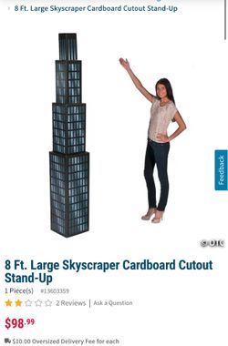 8 Ft. Large Skyscraper Cardboard Cutout Stand-Up