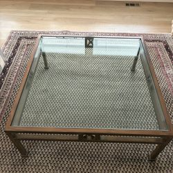 Beautiful Glass And Metal Coffee Table – Excellent Condition