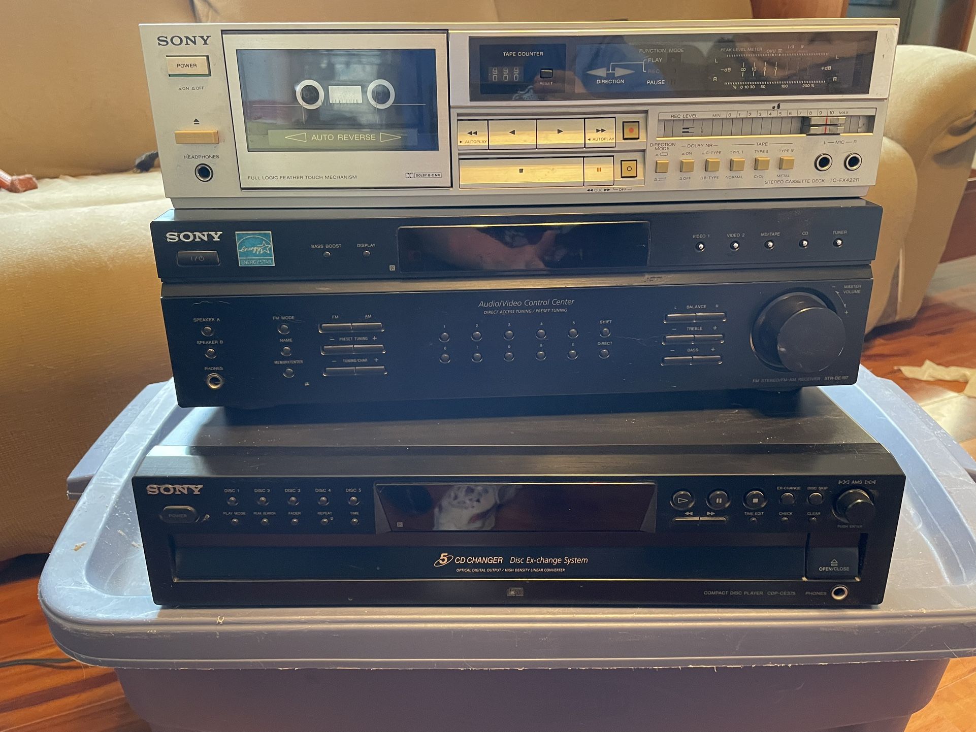 Sony Receiver, Cassette Player, CD Player