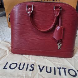 Authentic Louis Vuitton Alma PM – Red Epi Leather
