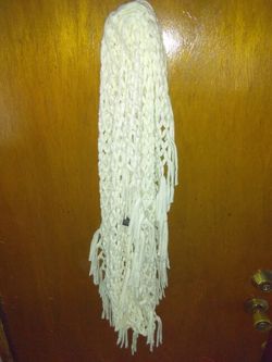 Fringe cross stitch scarf