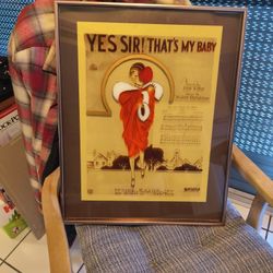 Sheet Music Vintage Under Glass 25.00