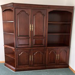 Large Cherry Entertainment Center (3 Pieces) Very Heavy, Great condition! 