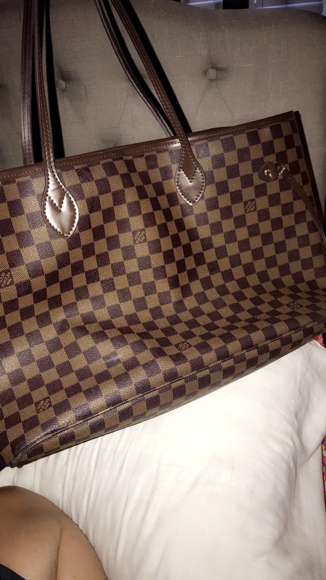 Original Louis Vuitton Neverfull MM Canvas Shoulder Bag for Sale