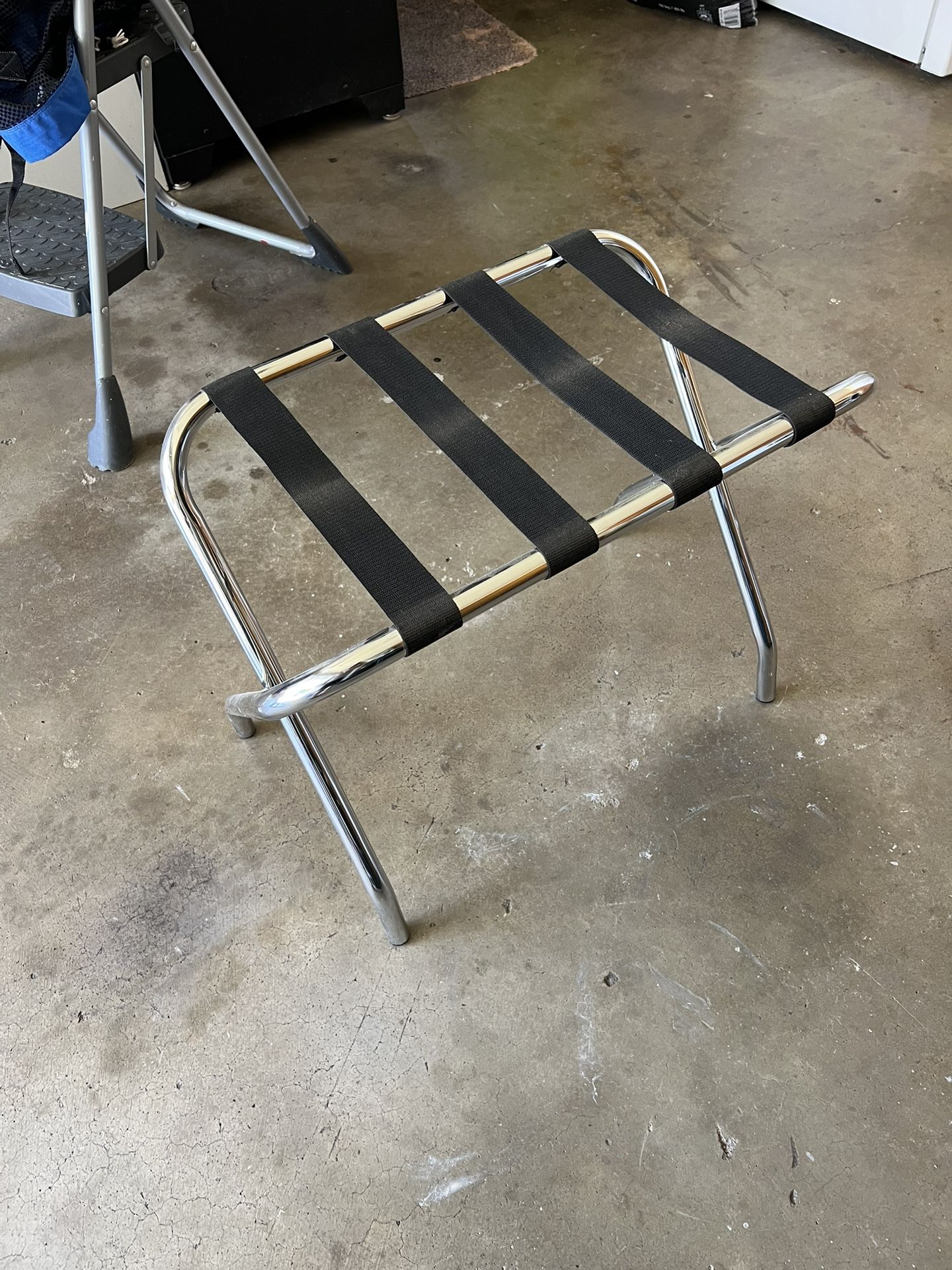 2 Whitmor Chrome Luggage Rack - Foldable - Commercial Quality