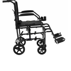 Medline Black Transport Wheelchair Foldable 