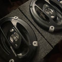 Scosche HD 6x9” 4-Way Car Speakers Pair in Carpeted Box - 300W Peak - Good Condition