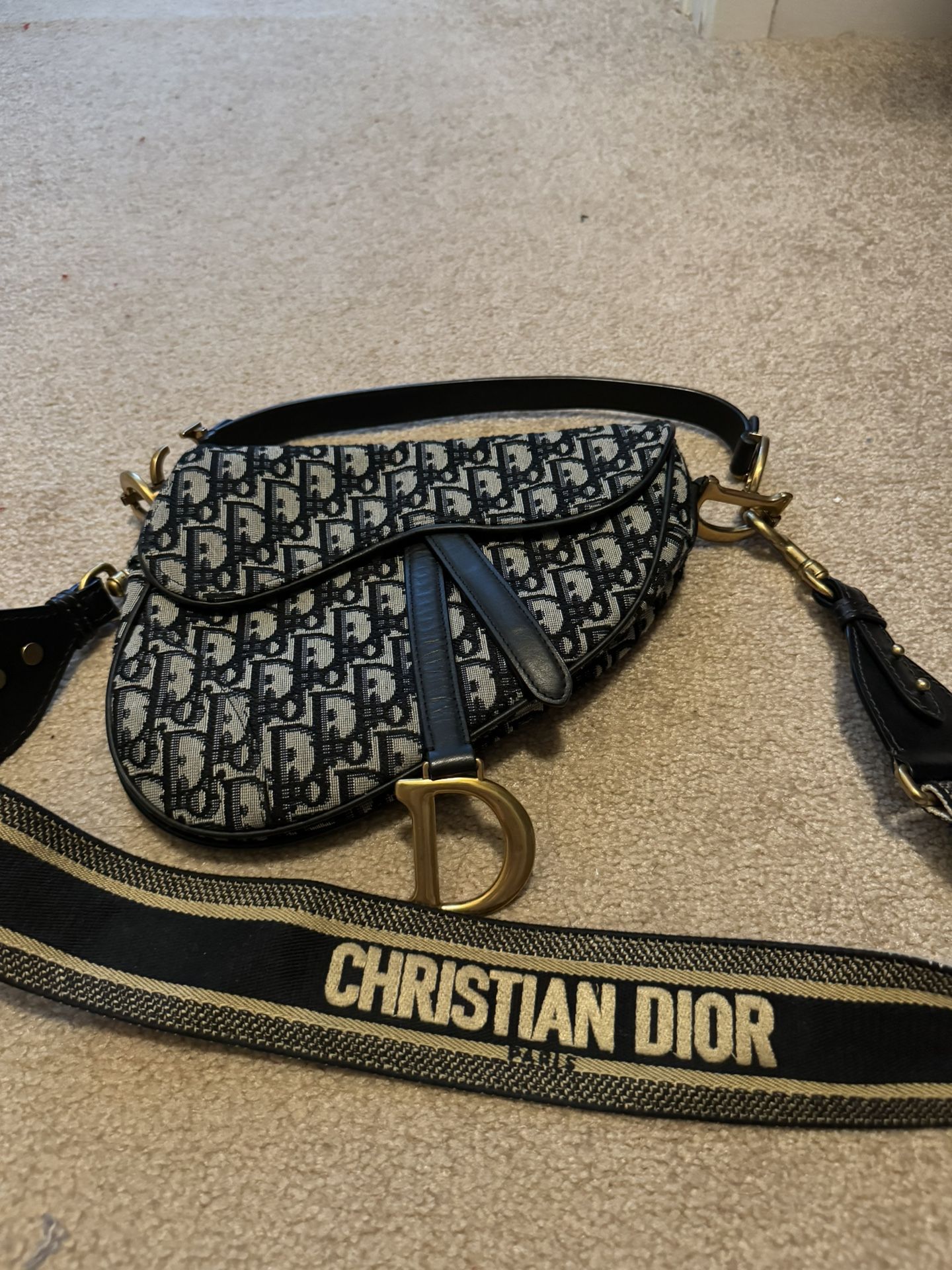 Dior Saddle Bag Large Rarely Used With Shoulder Band
