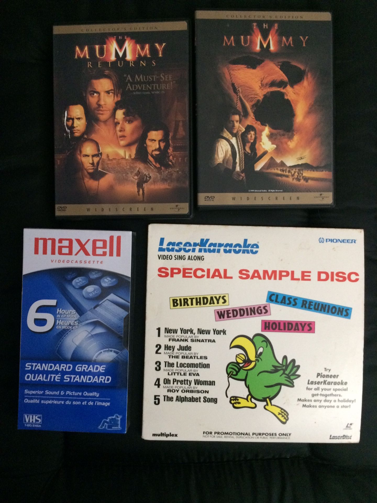 Video Tape, DVD, LaserKaraoke