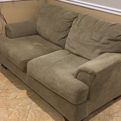 Green/tan Loveseat 72 Inches Long