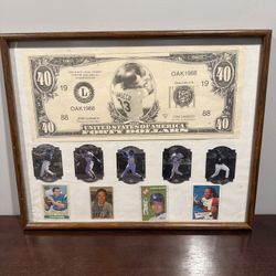 Framed Baseball Cards With Canseco Forty Bases Bill
