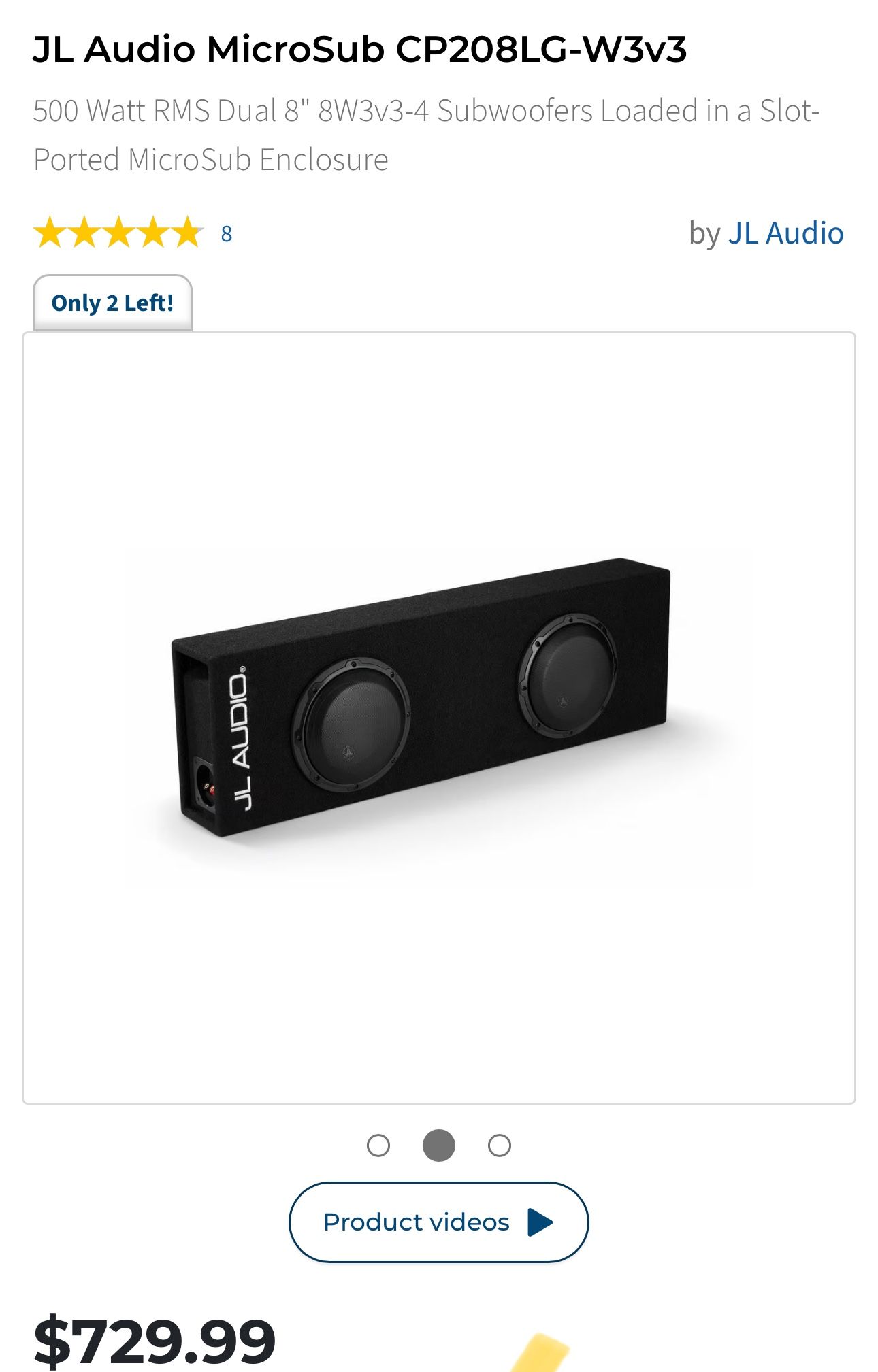 JL Audio MicroSub CP208LG-W3v3