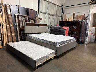 Queen bed frame and mattress $399