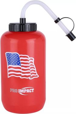 Pro Impact 35.5oz Water Bottle Squeezable Plastic w/ Long Straw Sports Outdoors
