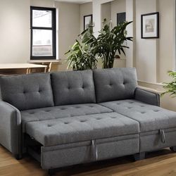 New! Reversible Sectional Sofa, Sectional, Sectional Sofa Bed, Sofabed, Grey Sofa Bed, Grey Sectional, Gray Sectional, Sleeper Sofa, Sectional Couch