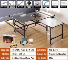 Wood Cutting Machine Folding Panel Woodworking Sliding Table Saw 220V