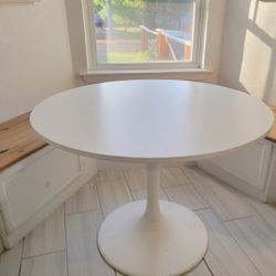 Modern White Round Table- IKEA Docksta (Free Delivery)