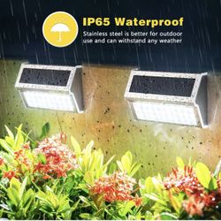 (2 PCS- 30 LED SOLAR DECK LIGHT) Outdoor Solar Lights, 30 LED Backyard Lights Waterproof Garden Decor Patio Solar Lamps, Outside Light for Yard