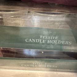 BRAND NEW candle Holders Red & Clear 