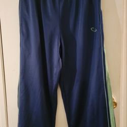 OT Sport Size Medium Long Athletic Blue & Green Elastic Pants