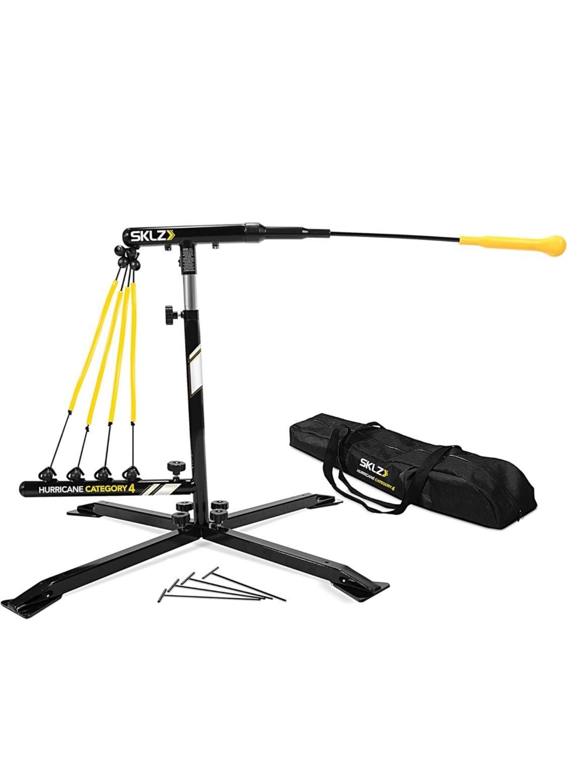 SKLZ Hurricane Premium Portable Batting Practice/Hitting Swing Trainer System for Baseball and Softball, All Ages Training