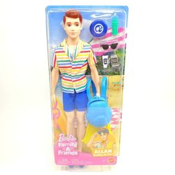 Barbie Family & Friends ALLAN DOLL Buddy Of Ken Beach Day Sunglasses Backpack