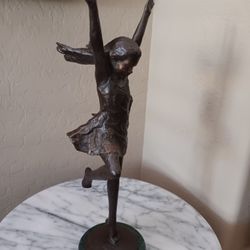 $39 Bellissimo Statue "The Dance" 15" Tall. Bronze Color Polyresin. The Base looks like Marble. 
