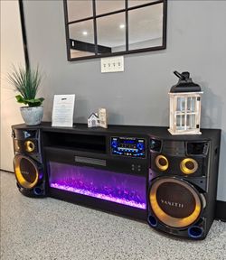 Fireplace with sound station