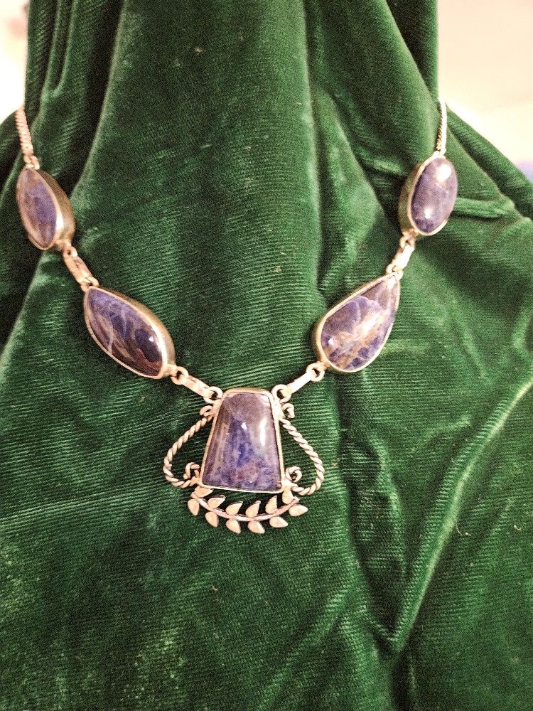20 Inch BLUE, SODALITE Silver Necklace